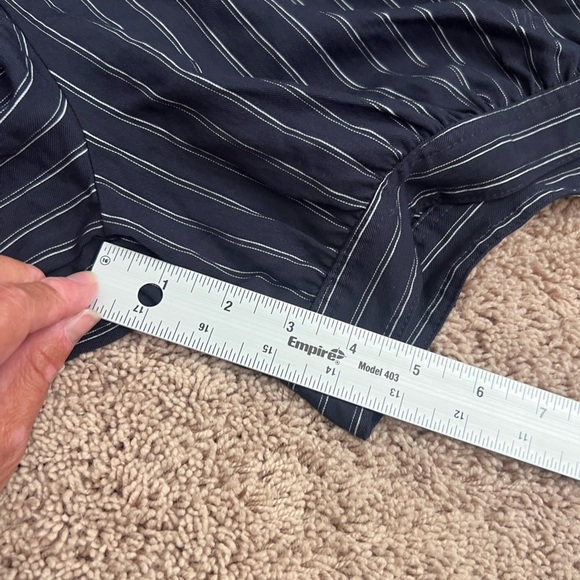 NWT new large Anthropologie Maeve pinstripe bloomer shorts stripe navy blue - Picture 14 of 17